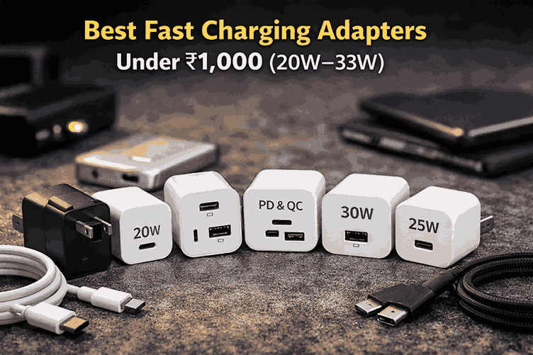 Best fast charging adapters under ₹1,000 in India 2026 – 20W to 33W USB-C chargers