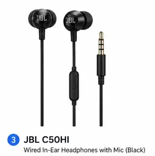 JBL C50HI wired in-ear headphones with microphone