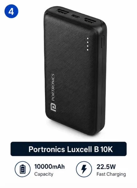Portronics Luxcell B 10K 10000mAh 22.5W power bank