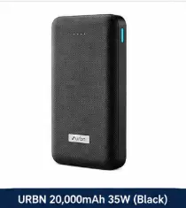 URBN 20,000mAh 35W Turbo fast charging power bank in Black