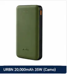 URBN 20,000mAh 35W Turbo fast charging power bank in Camo