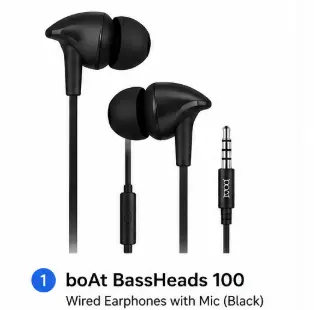 boAt BassHeads 100 wired earphones with microphone