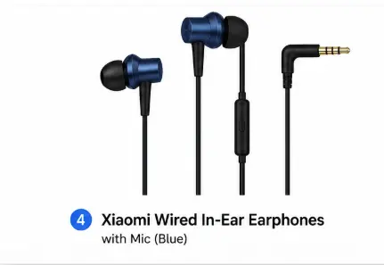 Xiaomi wired in-ear earphones with microphone in blue