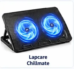 Lapcare Chillmate laptop cooling pad with dual 125mm fans and adjustable stand