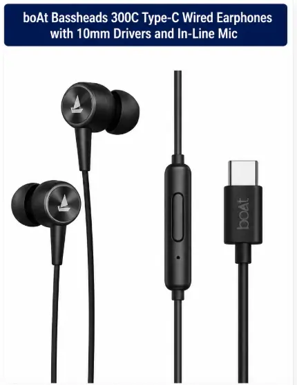 boAt Bassheads 300C Type-C Wired Earphones