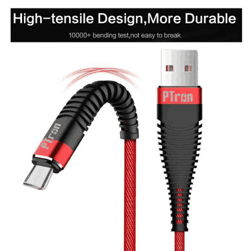 braided USB C cable durability close up