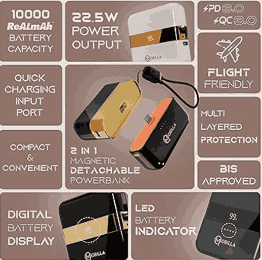 10000mAh vs 20000mAh power bank size and capacity comparison