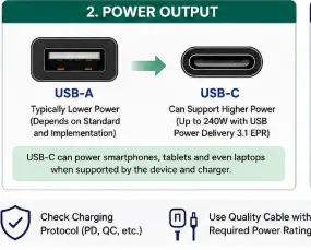 USB-A vs USB-C charging speed depends on charger cable device and protocol