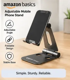 Amazon Basics adjustable mobile phone stand for desk