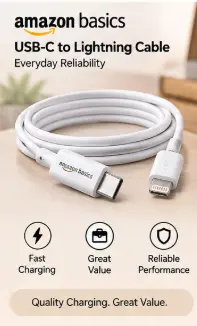 Amazon Basics USB-C to Lightning cable for iPhone