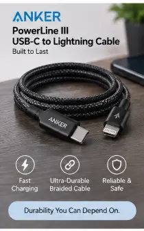 Anker PowerLine III USB-C to Lightning cable for iPhone
