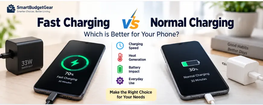 Fast charging vs normal charging comparison for smartphones
