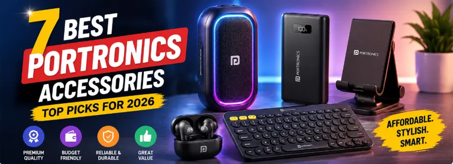 best portronics accessories in india including speaker power bank and wireless keyboard