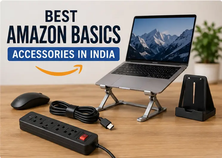 Best Amazon Basics Accessories in India including laptop stand, wireless mouse, USB cable and power strip review