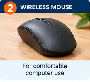 Amazon Basics wireless mouse for comfortable everyday computer use