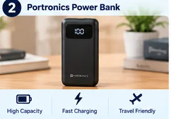 Portronics power bank for portable backup charging