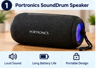 Portronics SoundDrum speaker for music and travel