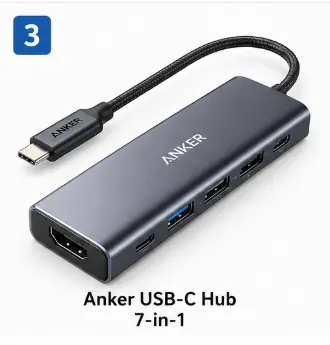 Anker 7-in-1 USB-C hub with multiple ports for laptops
