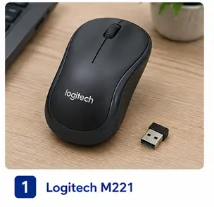 Logitech M221 Silent Wireless Mouse for office and home use – best wireless mouse under ₹1000 in India