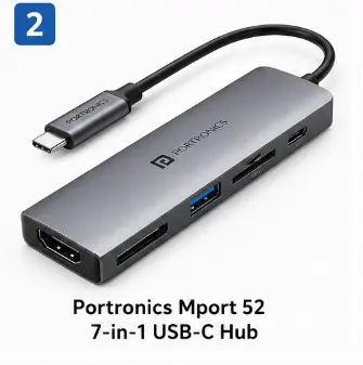 Portronics Mport 52 7-in-1 USB-C hub for laptops