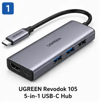 UGREEN Revodok 105 5-in-1 USB-C hub for laptops